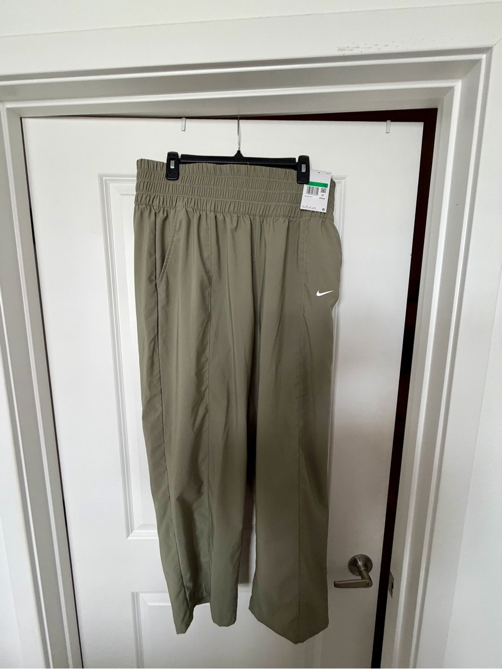 Nike Women's Olive Track Pants with White Swoosh